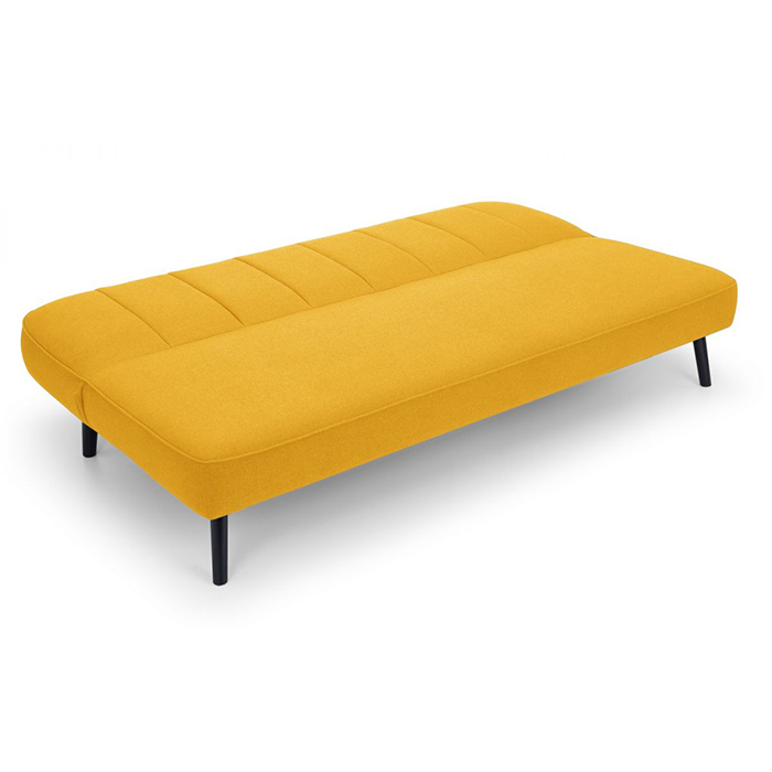 Miro Mustard Fabric Curved Back Sofabed - Click Image to Close